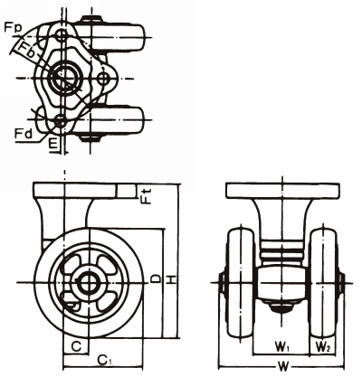 쌍륜캐스터 T130·T150·T200