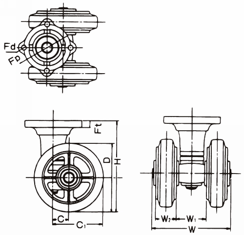 쌍륜캐스터 T130·T150·T200