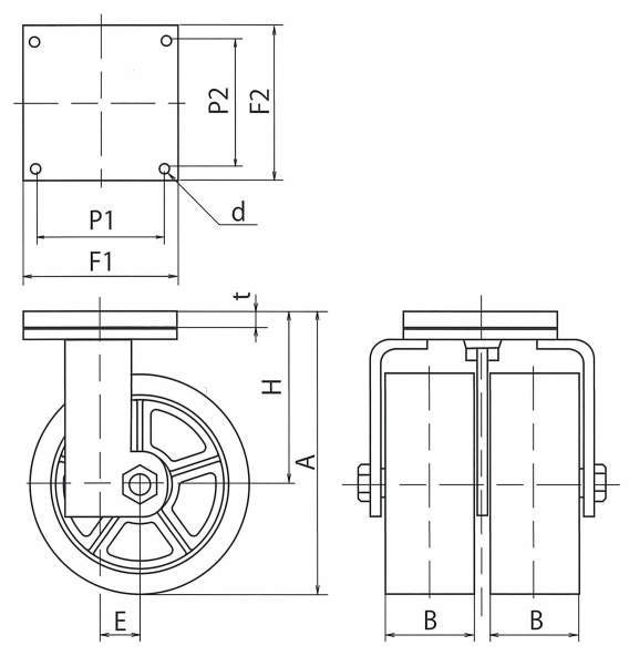초중(M)량형쌍륜캐스터