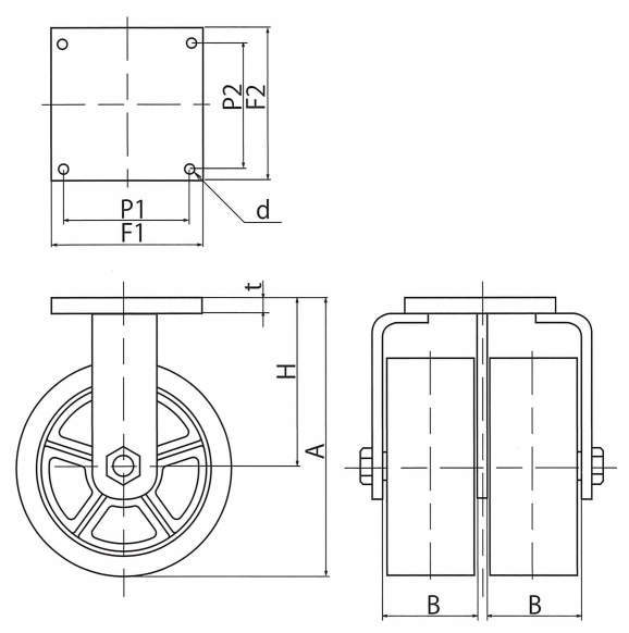 초중(M)량형쌍륜캐스터