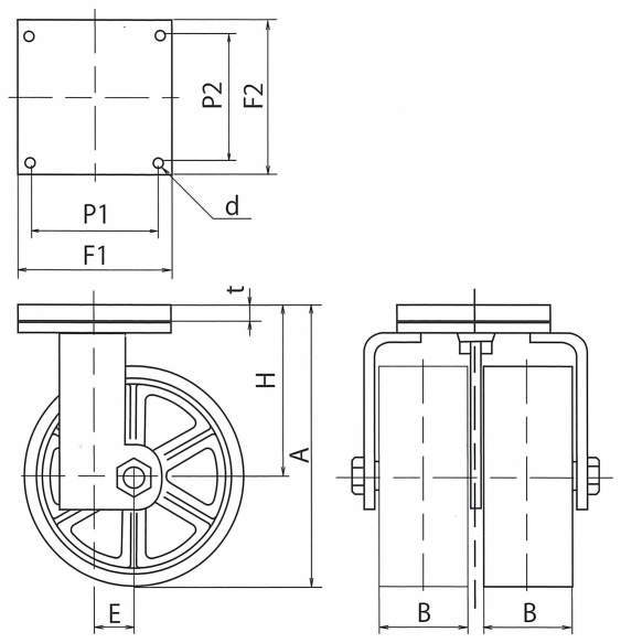 초중(M)량형쌍륜캐스터