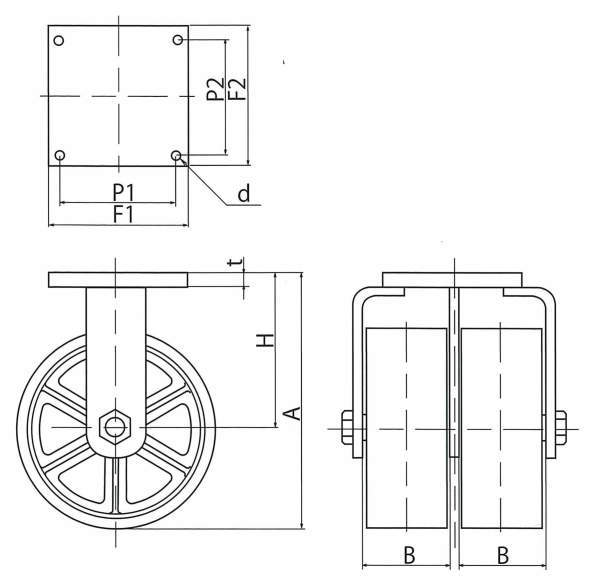 초중(M)량형쌍륜캐스터