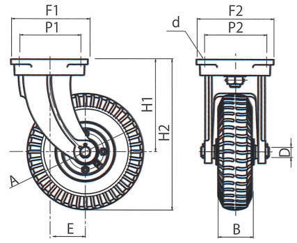 산업차량용공기들이차륜