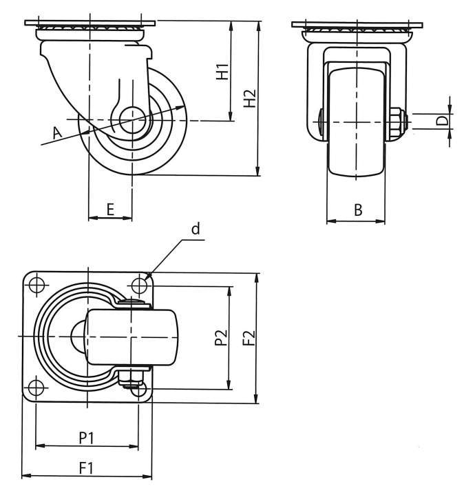 소형중(H)하중용자재(JW)금구포함캐스터