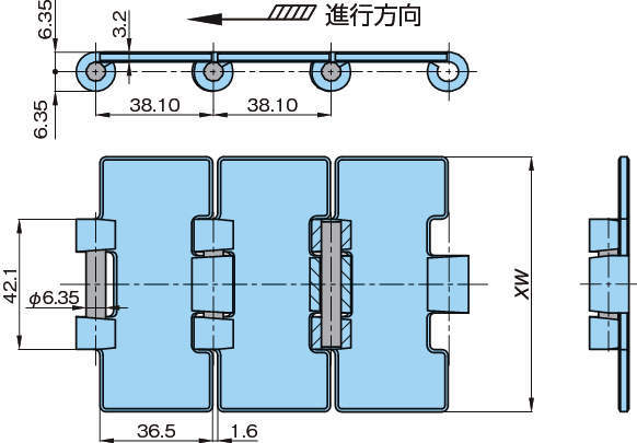 스테인레스탑체인 TT형