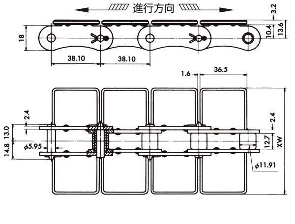 스테인레스탑체인 TS형