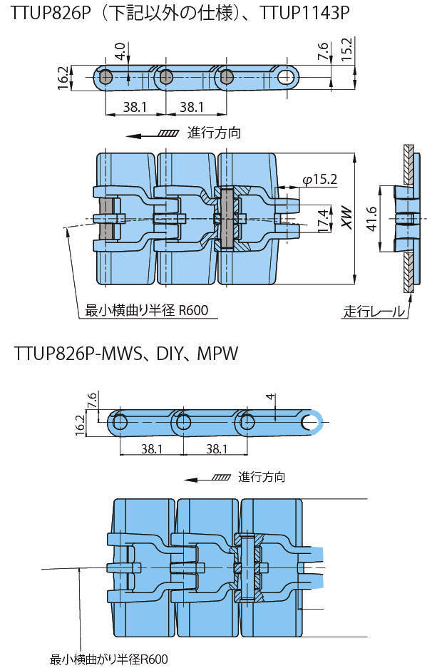 플라탑체인 TTUP형