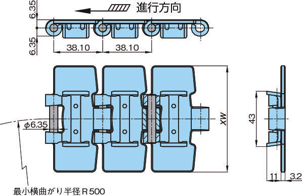 스테인레스탑체인 TTU형