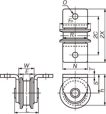 어태치붙이베어링롤러(양플랜지롤러)