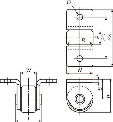 어태치붙이베어링롤러(우레탄라이닝)