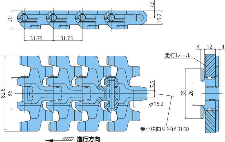 플라탑체인 TPUSR826형