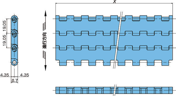 플라스틱모듈라체인 BTC6형