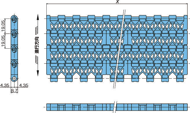 플라스틱모듈라체인 BTN6형