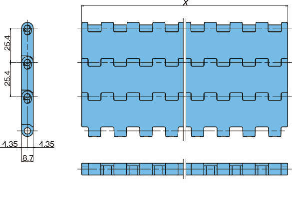 플라스틱모듈라체인 BTC8형