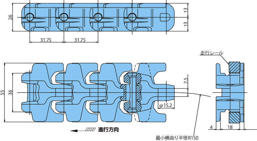 플라탑체인 TPUSR550형