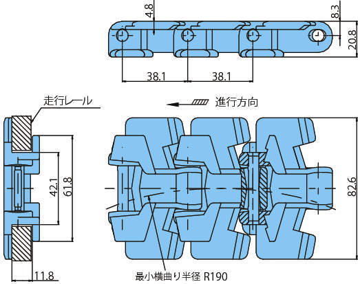 플라탑체인 TPUH-BO형