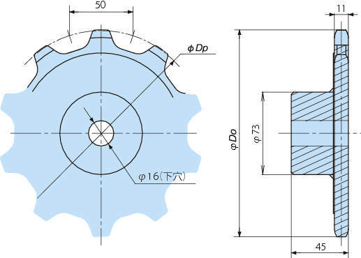 TPUN형체인용스프라켓