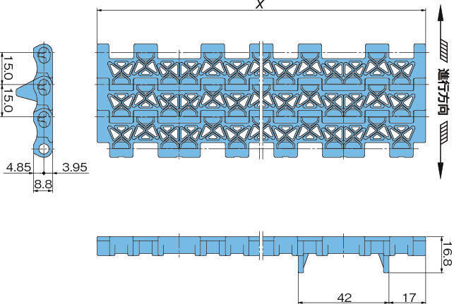 플라스틱모듈라체인 BTN5-A형