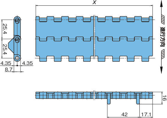 플라스틱모듈라체인 BTC8-A형
