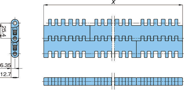 플라스틱모듈라체인 WT2505-K형