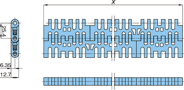 플라스틱모듈라체인 WT2506-K형