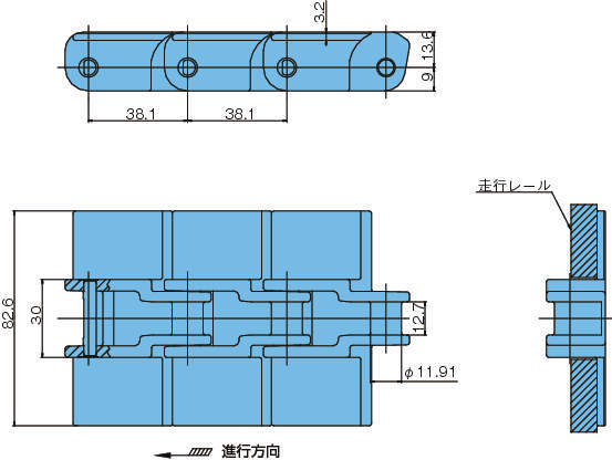 플라탑체인 TPRF2060형