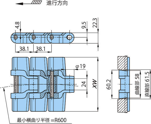 플라탑체인 TTUPS형