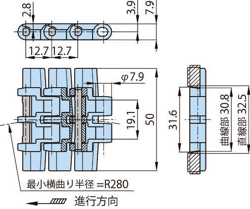 플라탑체인 TTUPM형