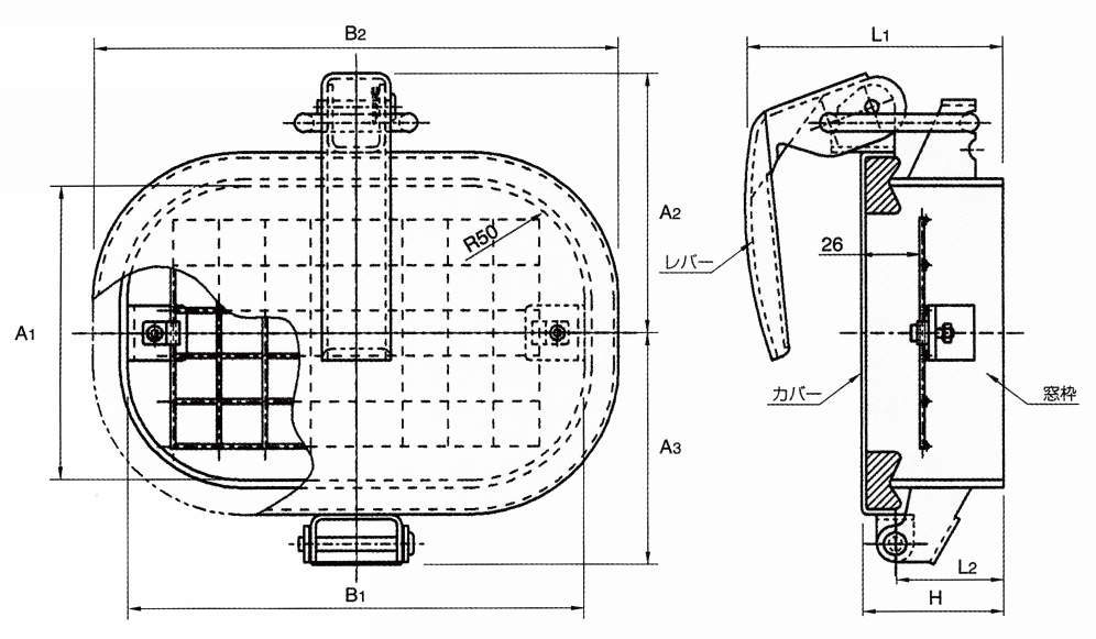 원터치창 기본형 망붙이타입(볼트식)