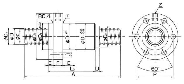 정밀전조볼나사 TN시리즈(예압있음)
