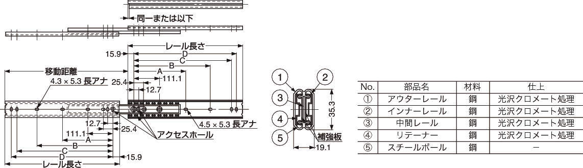슬라이드레일 C301