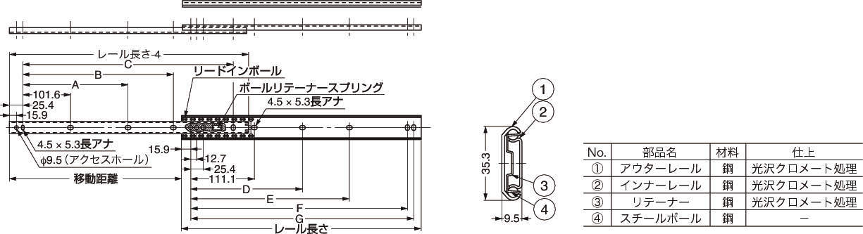 슬라이드레일 C203