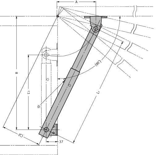 스테인레스강제  중량도어용다단계플랩스테이(1본사용용) LBTS-350·LBTS-450