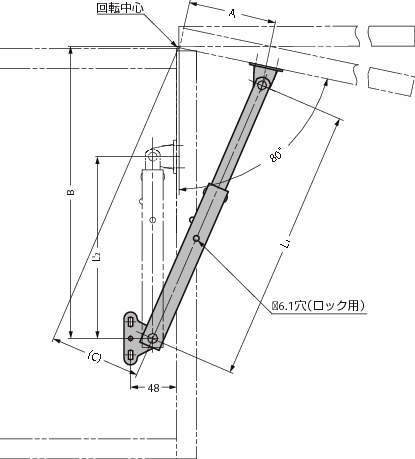 스테인레스강제 중량도어용플랩스테이 LB-350A