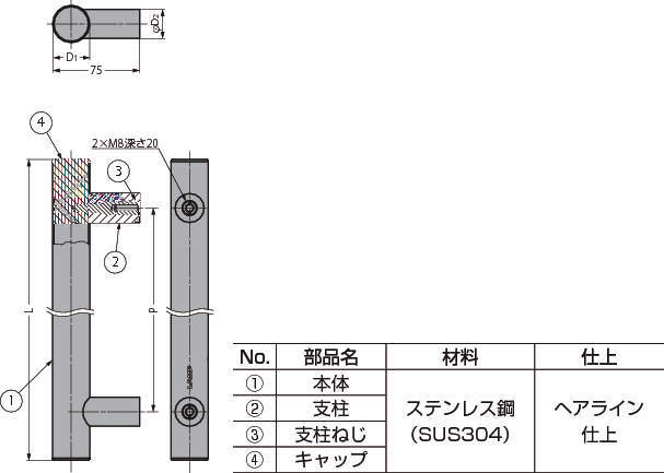 스테인레스강제  핸들 SSH형