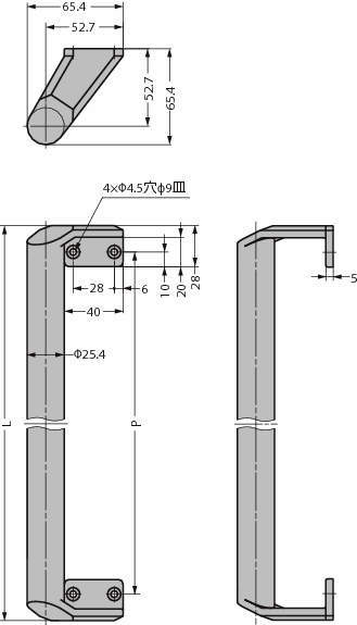 스테인레스강제  면붙이핸들 MP형