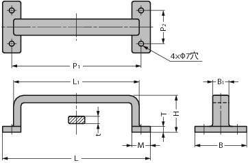 스테인레스강제  마감핸들 FT형 대형타입