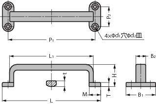 스테인레스강제  마감핸들 FT형 더블홀사양