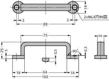 스테인레스강제  마감핸들 FT-100-6.4