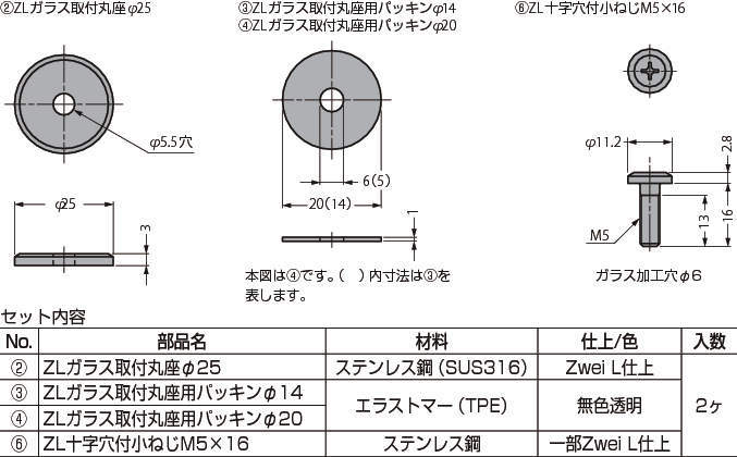 스테인레스강제  핸들용둥근자리 ZL-2301형