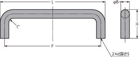 스테인레스강제  핸들 H-42-C형