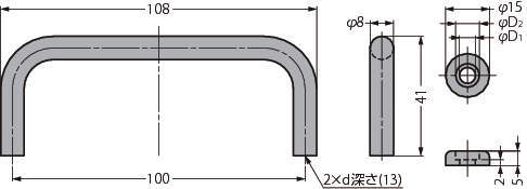 환봉손잡이 T-100-8형