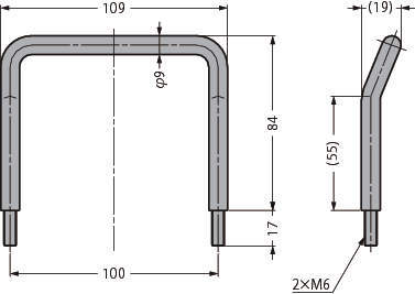 스테인레스강제  환봉손잡이 H-75-BL-100