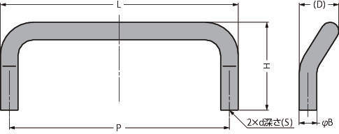 스테인레스강제  환봉손잡이 H-75-C형
