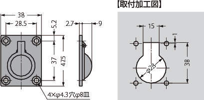 스테인레스강제  매입핸들 26900