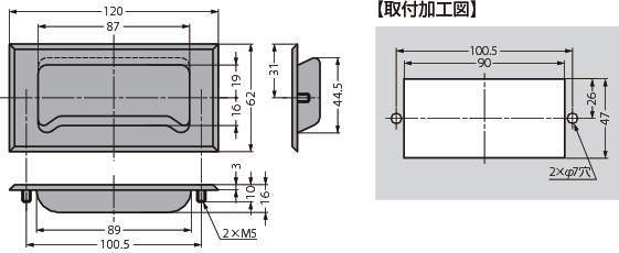 스테인레스강제  매입손잡이 HH-AS3
