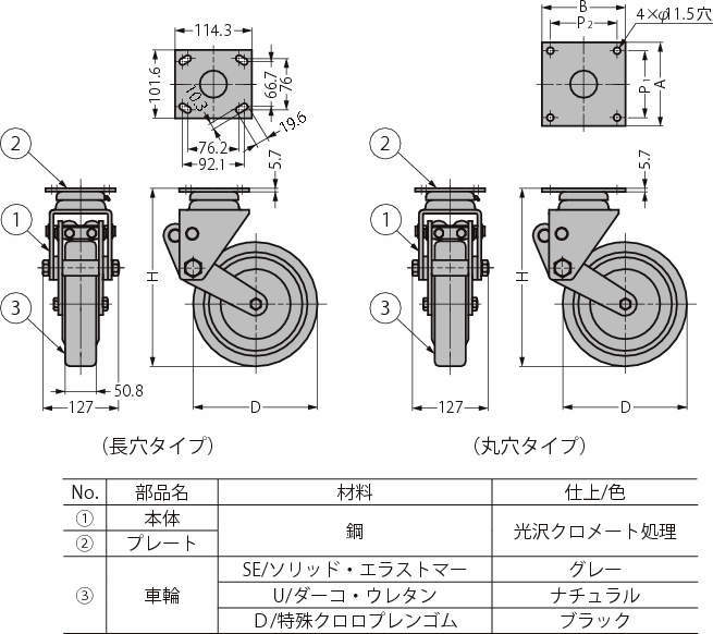 중량용(H)댐핑캐스터SL400시리즈(자재차)