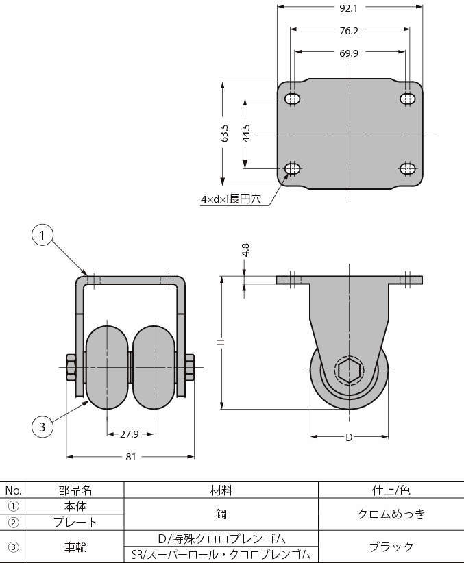 저상식쌍륜캐스터30시리즈(고정차)