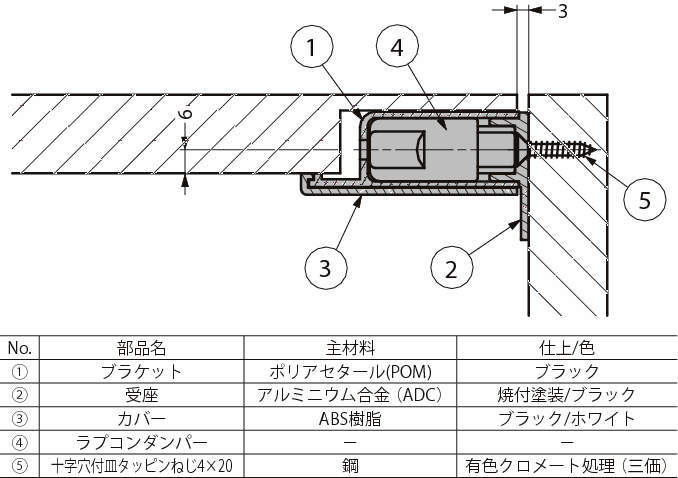 댐퍼힌지 HG-JHM16형