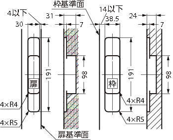 건축도어용숨겨진힌지 HES-3038BK형